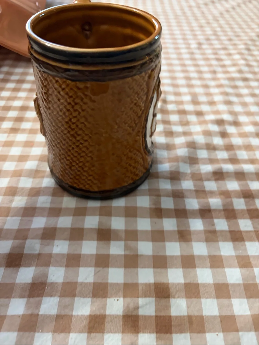 Vintage-Style Brown Ceramic Horse Mug